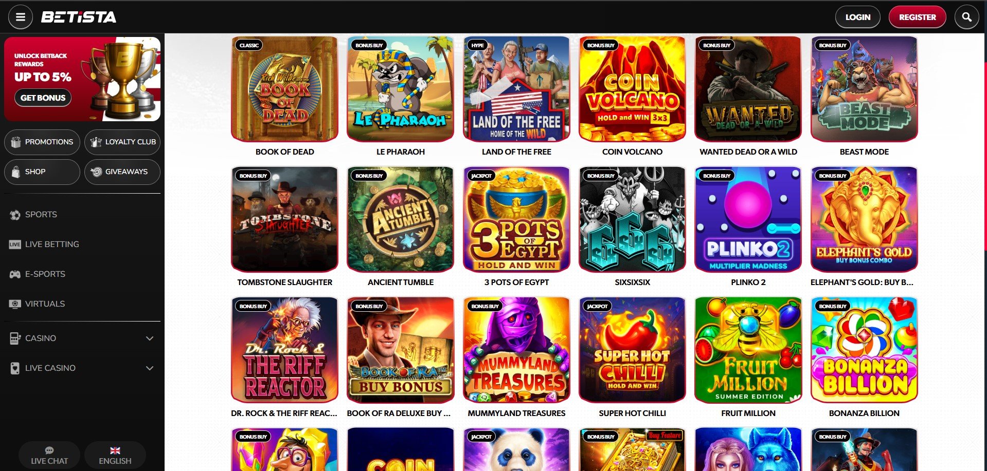 Betista-Casino-Games
