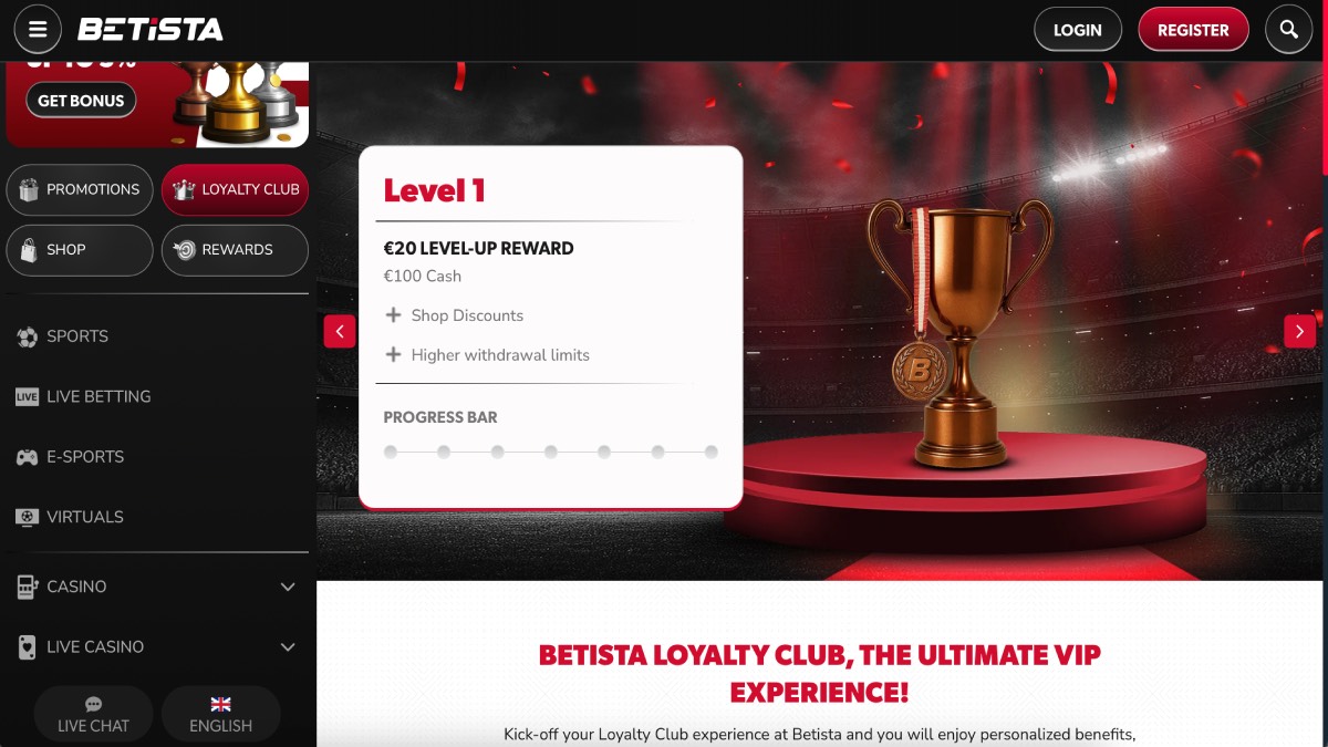 Betista Casino Bonus